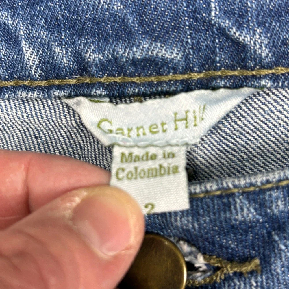 Garnet‎ Hill Womens 2 Straight Leg Jeans Medium Wash Blue Denim